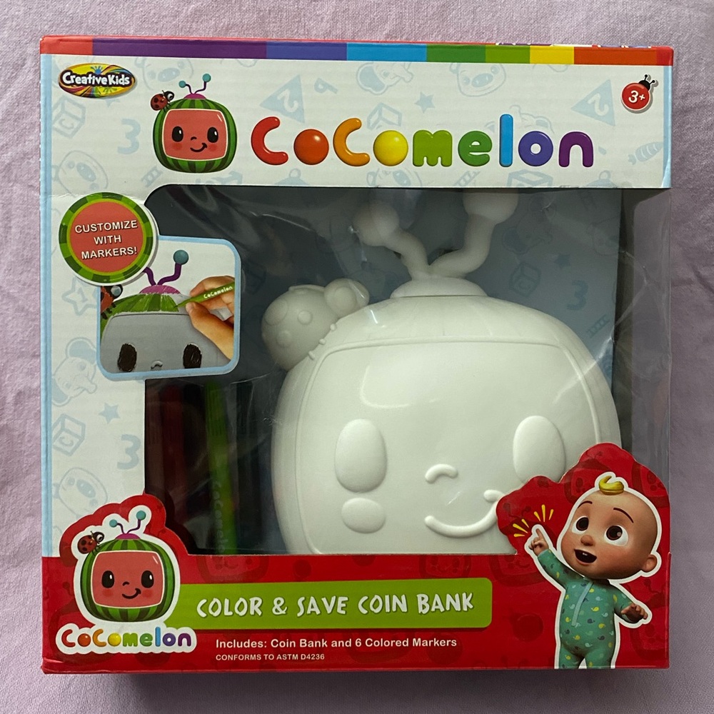 ‼️CLEARANCE‼️ 🍉👶🏼 Cocomelon Color & Save Coin Bank 🏦
